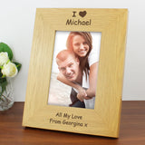 Personalised Oak Finish Photo Frame - The Flower & Gift Yard