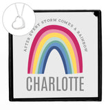 Personalised Rainbow Sentiment Silver Tone Necklace and Box - The Flower & Gift Yard