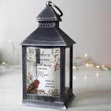 Personalised Robins Appear.. Memorial Black Lantern - The Flower & Gift Yard