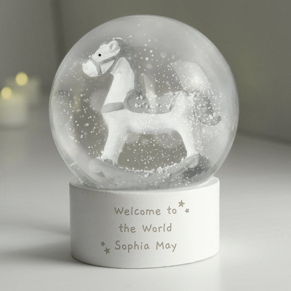 Personalised Rocking Horse Snow Globe - The Flower & Gift Yard