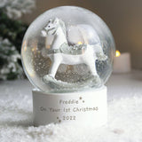 Personalised Rocking Horse Snow Globe - The Flower & Gift Yard