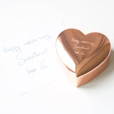 Personalised Rose Gold Heart Trinket - The Flower & Gift Yard