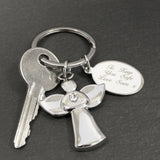 Personalised Silver Plated Angel Keyring - The Flower & Gift Yard