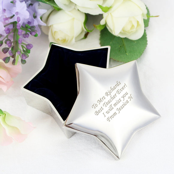 Personalised Star Trinket Box - The Flower & Gift Yard