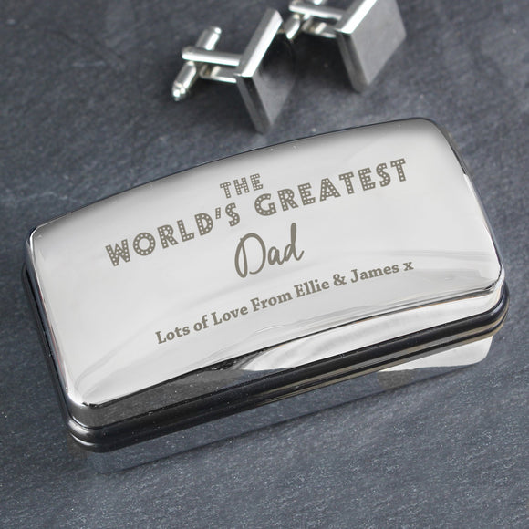 Personalised 'The World's Greatest' Cufflink Box - The Flower & Gift Yard