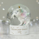 Personalised Unicorn Snow Globe - The Flower & Gift Yard