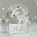 Personalised Unicorn Snow Globe - The Flower & Gift Yard