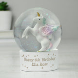 Personalised Unicorn Snow Globe - The Flower & Gift Yard