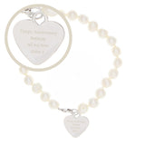 Personalised White Freshwater Pearl Message Bracelet - The Flower & Gift Yard