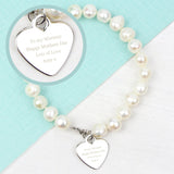 Personalised White Freshwater Pearl Message Bracelet - The Flower & Gift Yard