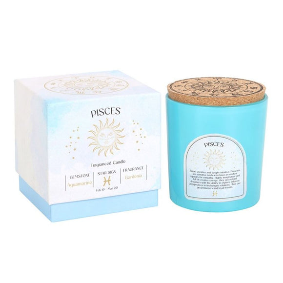 Pisces Gardenia Gemstone Zodiac Candle - The Flower & Gift Yard