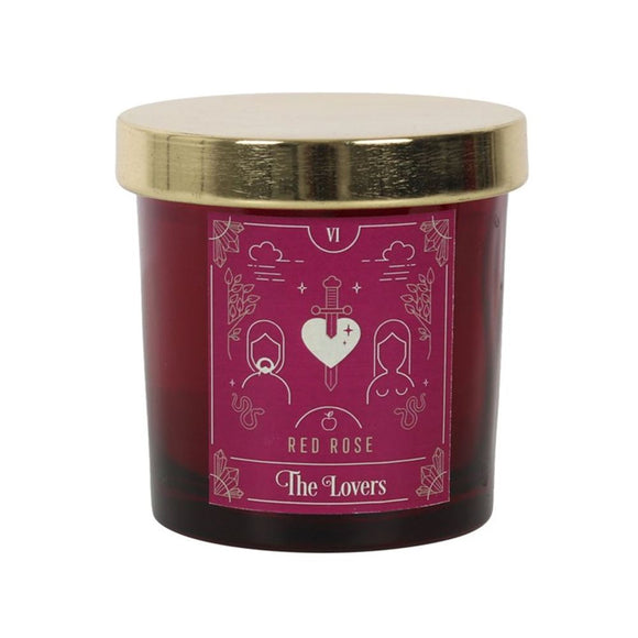 The Lovers Red Rose Tarot Candle - The Flower & Gift Yard