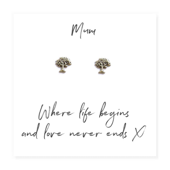Tree of Life Earrings with Message for Mum - The Flower & Gift Yard
