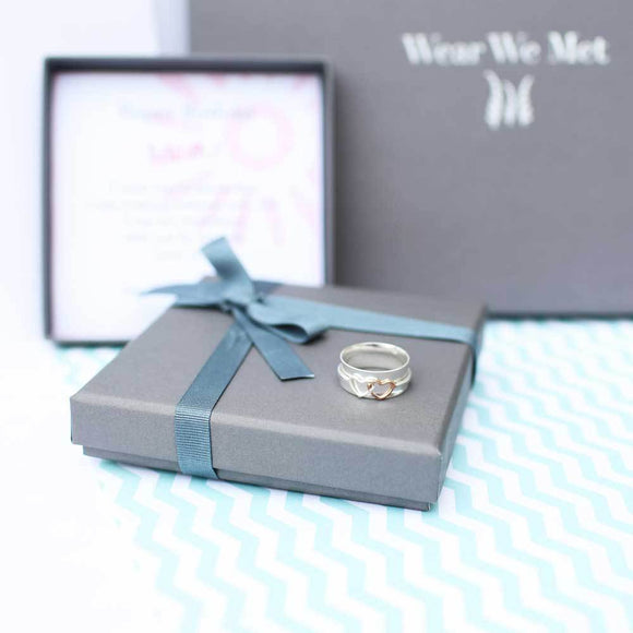Twin Hearts Spinning Ring - Sterling Silver - The Flower & Gift Yard