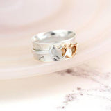 Twin Hearts Spinning Ring - Sterling Silver - The Flower & Gift Yard